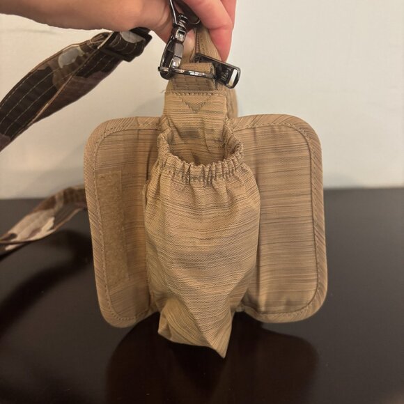 Lug Flapper Light Gold Tan Quilted Nylon Camo Strap Convertible Crossbody - Picture 12 of 15